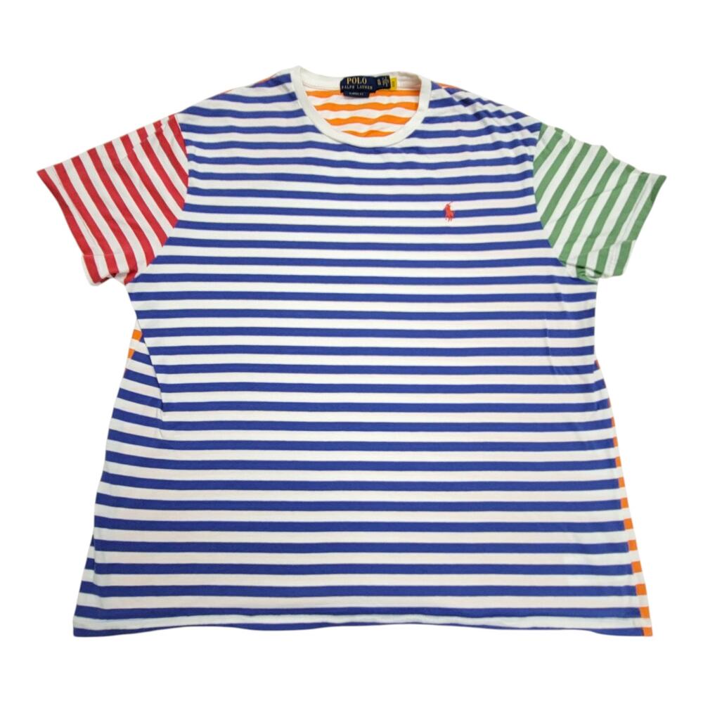 Polo Ralph Lauren Mens XL Classic Fit Colorblock Striped Crewneck T-Shirt Tee